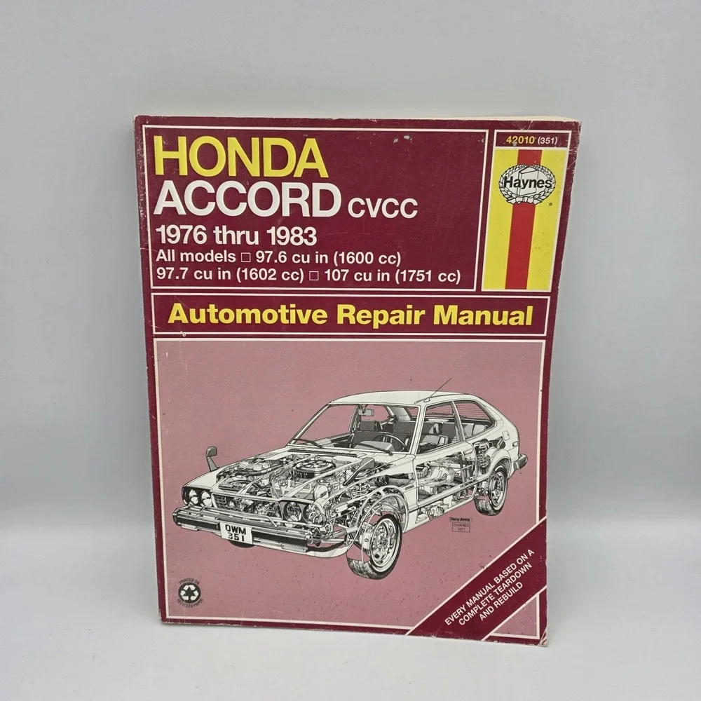 Haynes 42010 (351) Honda Accord CVCC 1976-1983 Automotive Repair Manual Book